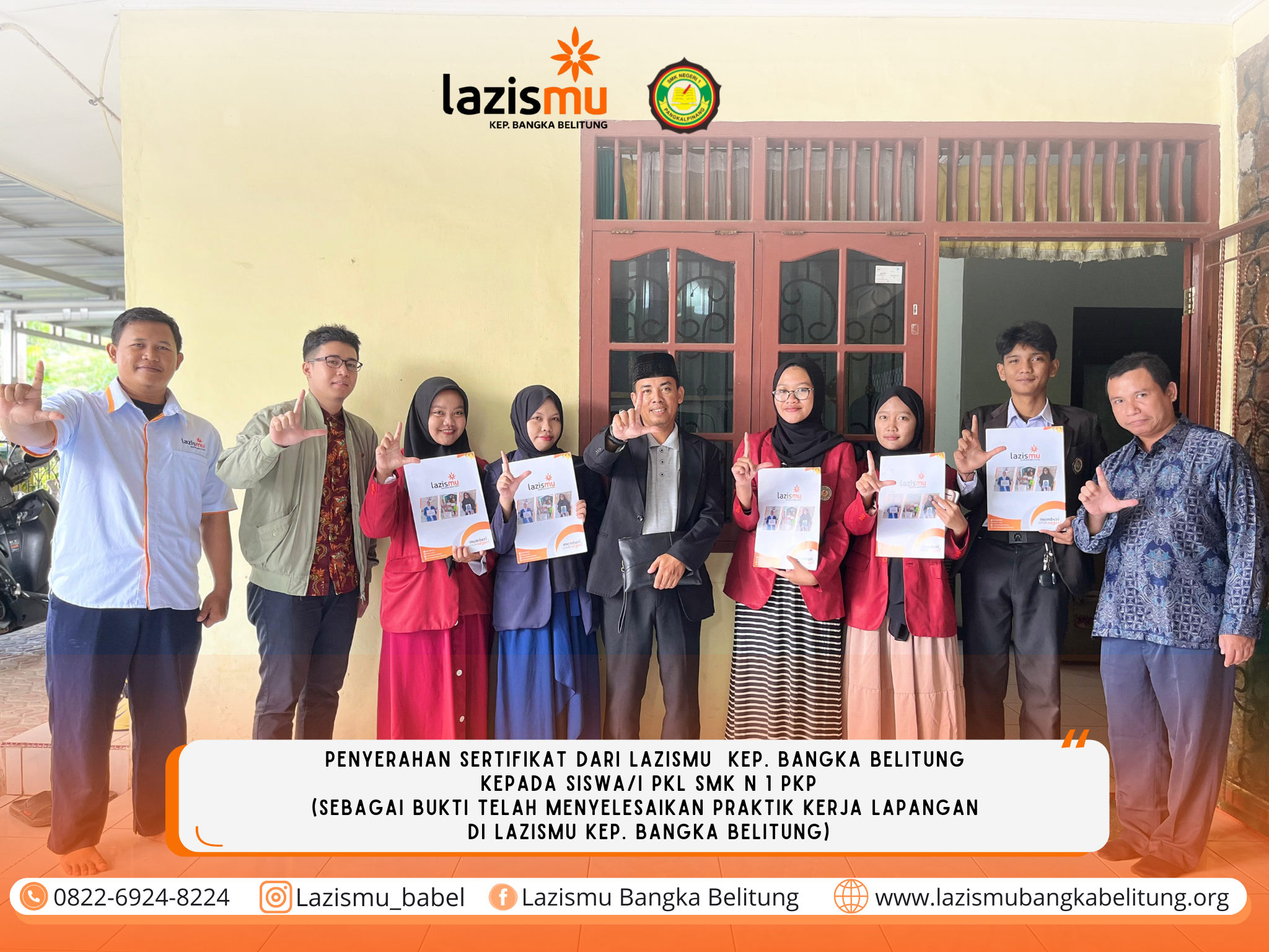 Pelepasan Siswa/i PKL SMK N 1 PKP oleh Lazismu Kep. Bangka Belitung