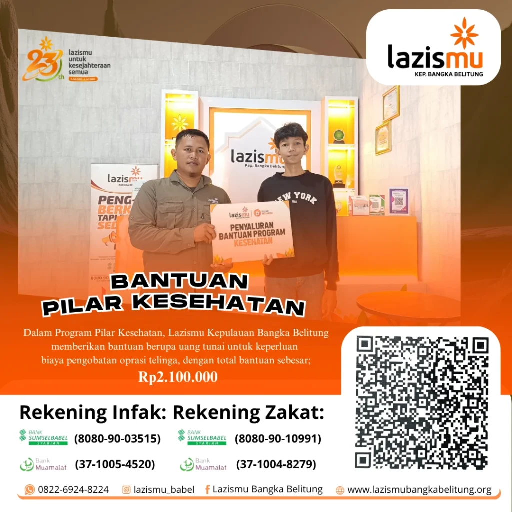 Lazismu Kepulauan Bangka Belitung Salurkan Bantuan di Pilar Kesehatan