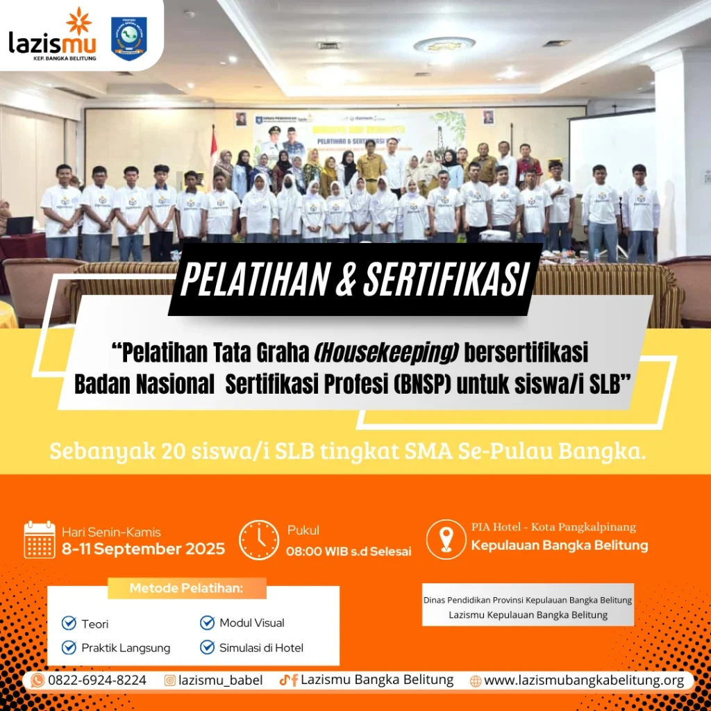 Pelatihan Tata Graha (Housekeeping) Bersertifikasi BNSP untuk Siswa/i SLB