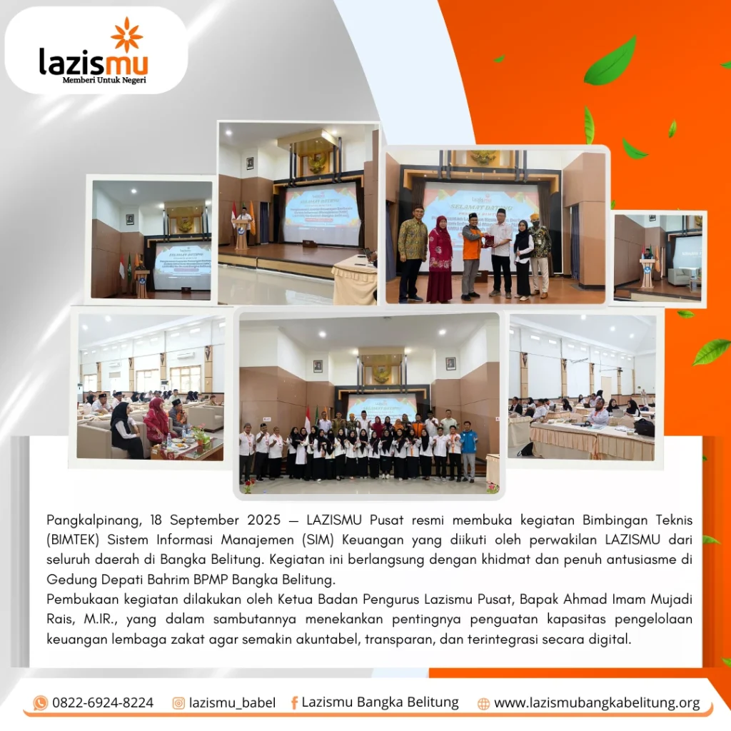 Pembukaan Penyusunan Laporan Keuangan Berbasis Sistem Informasi Manajemen LAZISMU Se-Daerah Bangka Belitung